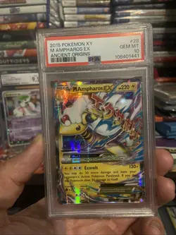 Pokemon XY Ancient Origins Mega Ampharos Ex #28 PSA 10 - Image 2