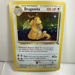 Pokemon TCG Dragonite Fossil 4/62 Holo Rare LP - Image 1