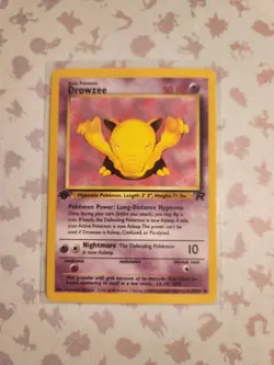 Drowzee 54/82 1st Edition Team Rocket Pokemon TCG - Image 1