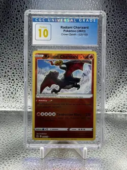2023 Pokemon Radiant Charizard 020/159 Crown Zenith Holo CGC 10 GEM MINT+ - Image 1