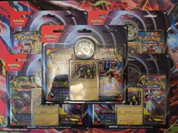 Pokemon 2-Pack Blister Raikou. Mega Evolutions Phantasmal Flames. Lot of 5 - Image 1
