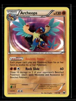 Pokemon 2012 Dark Explorers Archeops SR #110/108 - Image 1