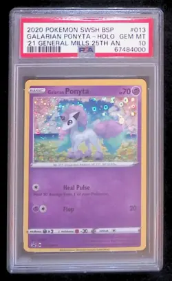 2020 POKEMON SWSH013 Promo GALARIAN PONYTA - PSA 10 - General Mills Holo - Image 1