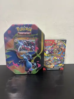 Pokemon TCG Mega Chraizard X ex Tin + Mega Evolution Booster Bundle (Brand New) - Image 1
