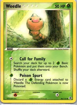 Pokemon TCG Weedle 86/112 FireRed LeafGreen MP - Image 1