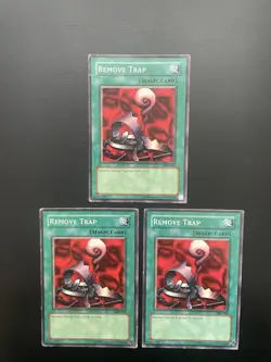 Yugioh Remove Trap SDK-048 Unlimited Edition Common Damaged X3 - Image 1
