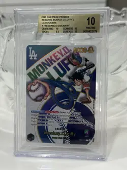 2025 One Piece Monkey D. Luffy Promo Dodgers BGS 10 English *Small Chip On Slab - Image 1