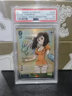 2021 WEISS SCHWARZ THE SEVEN DEADLY SINS GOLD SIG #026 DIANE: CHEERFUL PSA 10 - Image 1