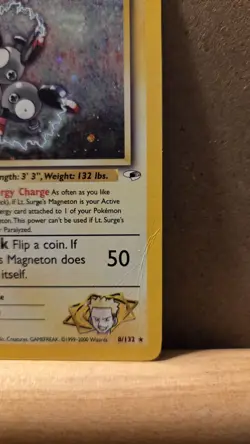 Lt. Surge's Magneton Gym Heroes 8/132 Rare Holo DMG - ungraded Pokemon Card - Image 5