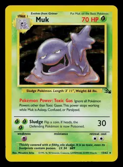 Pokemon Card - Muk Fossil 13/62 Holo Rare - Image 1