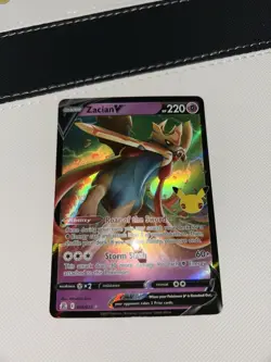 Pokemon Card Zacian V 016/025 Ultra Rare Celebrations 25th anniversary TCG NearM - Image 2