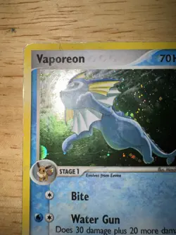 Pokemon TCG Vaporeon Holo Rare Card 6/17 Pop Series 3 - Image 2