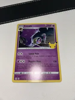 Pokemon Card Lunala 015/025 Holo Rare Celebrations 25th anniversary TCG Near M - Image 2