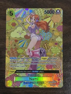 One Piece Nami OP08-106 SP Super Rare Foil Emperors in the New World Alt Art NM - Image 1