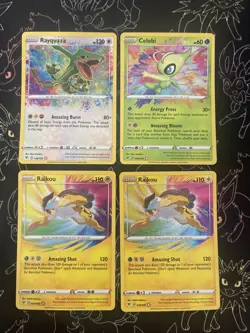 Pokemon Card TCG Lot Pokemon Rayquaza Celebi Raikous Amazing Rare Holo - Image 1
