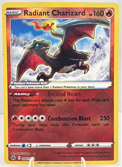 Pokemon Card - Radiant Charizard (020/159) Crown Zenith (CRZ) Radiant Rare Holo - Image 1