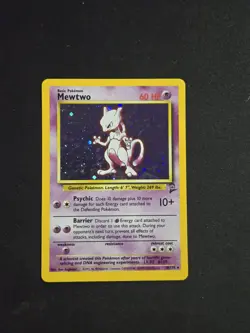 2000 POKEMON TCG MEWTWO 10/130 BASE SET 2 HOLO RARE CARD VINTAGE - Image 1