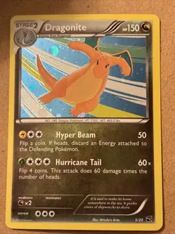 Pokemon Dragonite 5/20 Stage 2 Holo Hyper Beam Hurricane Tail Dragon Card NM - Image 1