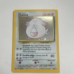 Pokemon Chansey 003/102 Base Set Holo Rare 120 HP English Card - Image 1