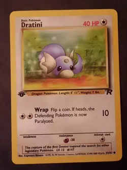 Pokemon Card Dratini 53/82 1st Edition Team Rocket VLP-NM - Image 1