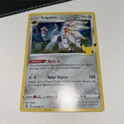 Pokemon Card Solgaleo 021/025 Holo Rare Celebrations 25th anniversary TCG NM - Image 1