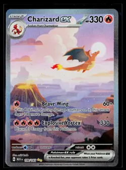 Pokemon TCG Charizard EX Sir 199/165 Sv: Scarlet & Violet 151 Holo Card English - Image 1