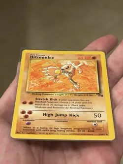 Pokemon TCG Hitmonlee Fossil 22/62 Regular Unlimited Rare Card Vintage WOTC LP - Image 3