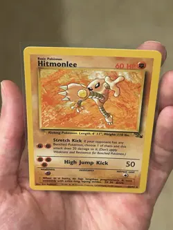 Pokemon TCG Hitmonlee Fossil 22/62 Regular Unlimited Rare Card Vintage WOTC LP - Image 4