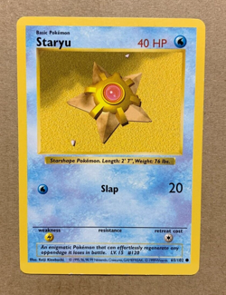 Shadowless Staryu 65/102 Base Set - Common Pokemon Card - EXCELLENT - Image 1