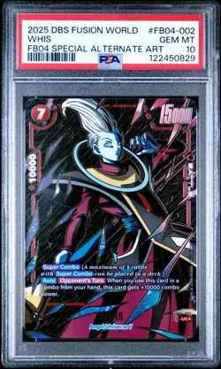 2025 DRAGON BALL SUPER CARD GAME FUSION WORLD RIVALS CLASH #FB04-002 WHIS PSA 10 - Image 1