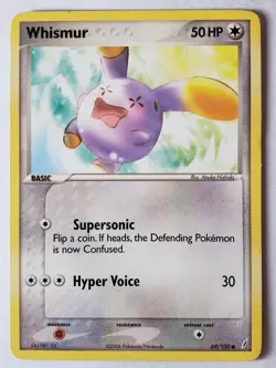 Whismur 69/100 LP / VLP - EX Crystal Guardians Pokemon Card - Atsuko Nishida Art - Image 1