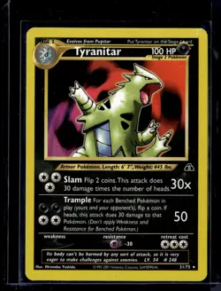 Tyranitar - 31/75 / Neo Discovery Unlimited Rare Card 2001 (LP) / Pokemon TCG - Image 1