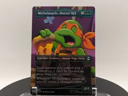 MTG Michelangelo Mutant BFF BORDERLESS FOIL #0198 TMNT NM Near Mint - Image 1