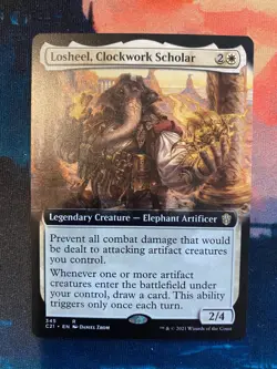 MTG Commander 2021 Losheel Clockwork Scholar Extended Art - Image 1