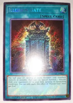 Yugioh! 1x Illusion Gate MZMU-EN023 Secret Rare 1st Ed NM - Image 1