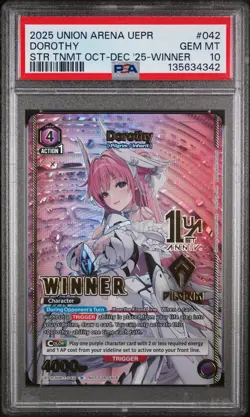 2025 Union Arena Dorothy WINNER 1st Anniversary NIK-1-042 PSA 10 - Image 1