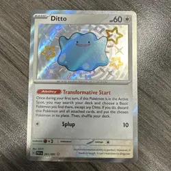 Pokemon TCG Ditto 201/091 Paldean Fates Shiny Ultra Rare Holo Card NM Condition - Image 1