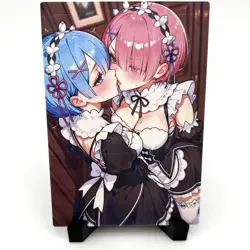 Re:Zero Rem Ram Sexy Anime Waifu Girl Doujin Lewd Goddess Story Holo Art Card - Image 1