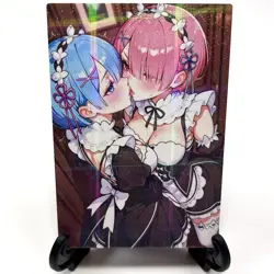 Re:Zero Rem Ram Sexy Anime Waifu Girl Doujin Lewd Goddess Story Holo Art Card - Image 2