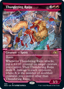 1 x Thundering Raiju - Showcase - Kamigawa: Neon Dynasty - NM-Mint - MTG - Image 1