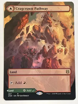 MTG Cragcrown Pathway NM (Borderless) Zendikar Rising Timbercrown Regular - Image 1