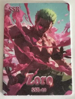 ZORO SSR SSR-10 Satin Glitter Thick ONE PIECE Art Anime Card - Image 1