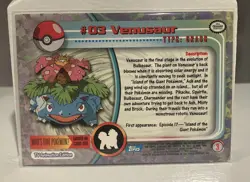 Venusaur #03 - 1999 Topps Pokemon Series 1 - Blue Logo Non Holo - Image 2