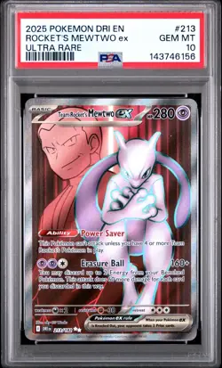 PSA 10 ROCKET'S MEWTWO EX 213/182 ULTRA RARE DESTINED RIVALS POKEMON 😍 - Image 1