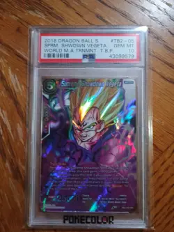 Supreme Showdown Vegeta TB2-005 SR Foil Dragon Ball Super Card Game PSA 10 - Image 2