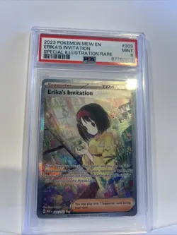 PSA 9 Mint 2023 Pokemon Mew En Erika's Invitation Special Illustration Rare #203 - Image 3