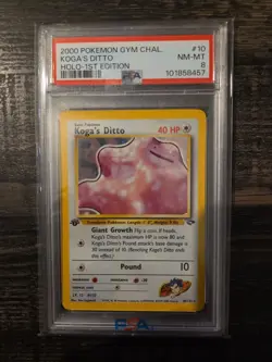 2000 POKEMON GYM CHALLENGE HOLO-1ST ED #10 KOGA'S DITTO PSA 8 - Image 1