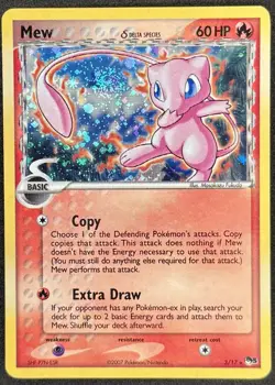 2007 POKEMON POP SERIES 5 #3 MEW HOLO INVERTED BACK + HOLO BLEED & HUGE SWIRL - Image 1