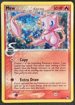 2007 POKEMON POP SERIES 5 #3 MEW HOLO INVERTED BACK + HOLO BLEED & HUGE SWIRL - Image 2