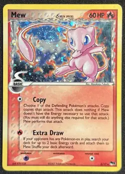 2007 POKEMON POP SERIES 5 #3 MEW HOLO INVERTED BACK + HOLO BLEED & HUGE SWIRL - Image 3